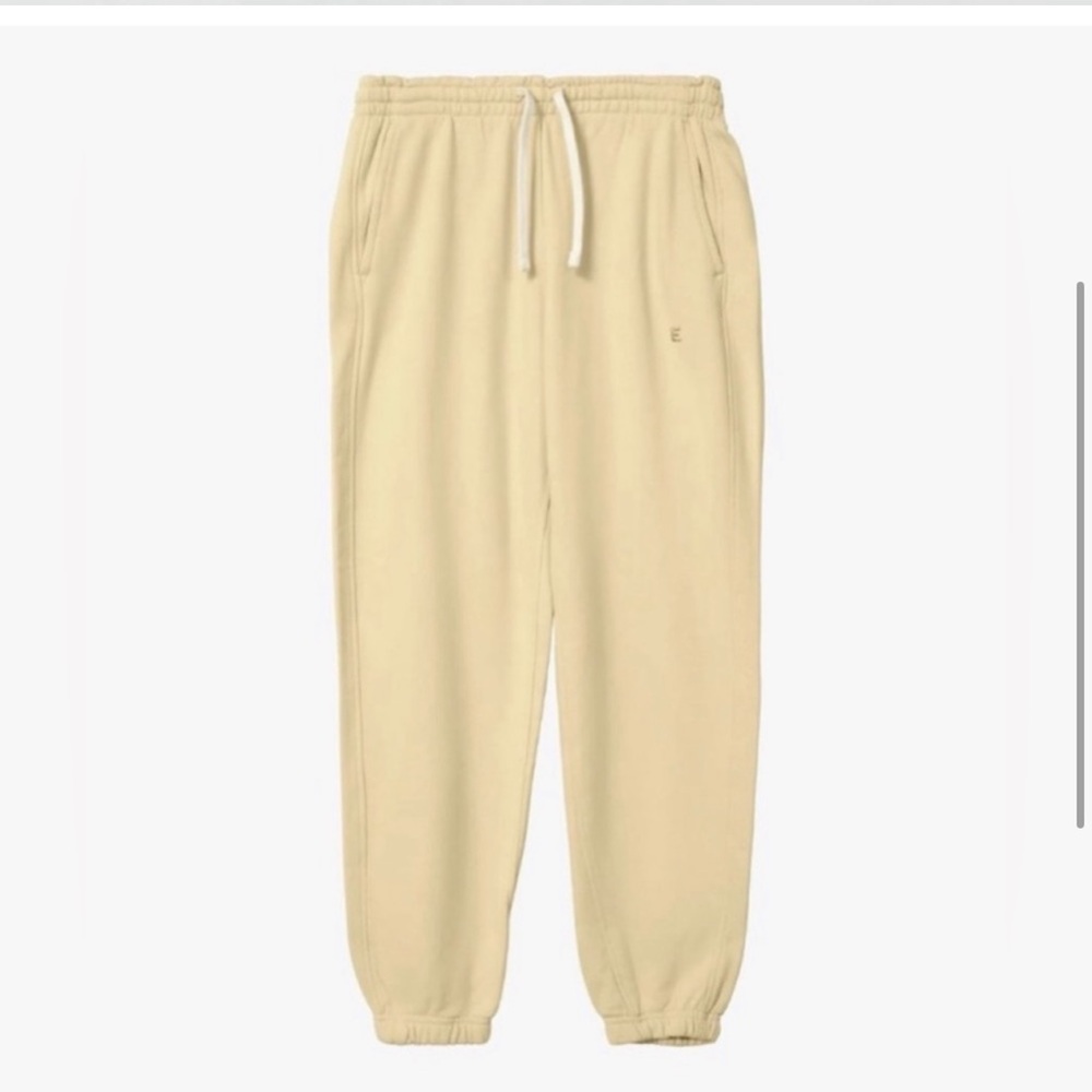 Pale yellow Everlane sweatpants small NEW